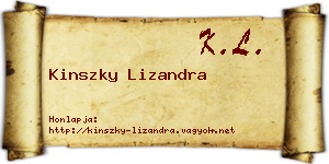 Kinszky Lizandra névjegykártya